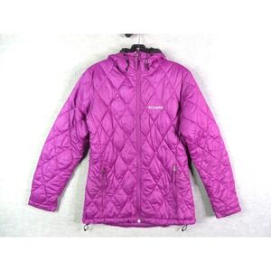 Columbia Womens Jacket S Purple Quilted Parka Hooded‎ Puffer Outdoor Rain Snow